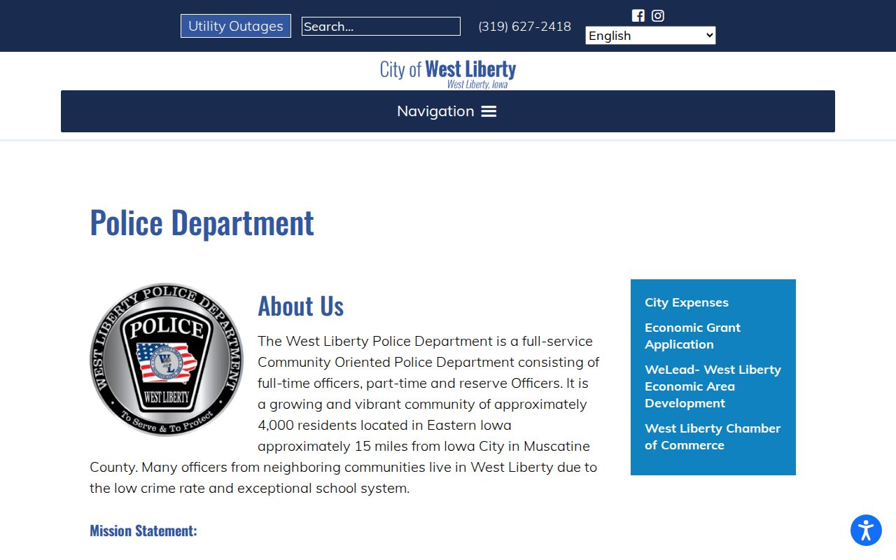 West Liberty Police source for city criminal history records