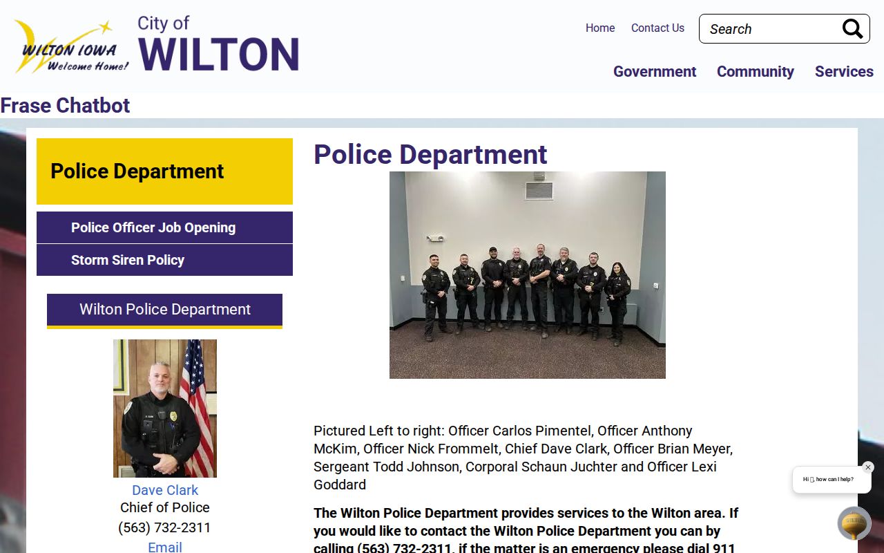 Wilton Police Department source for city criminal history records