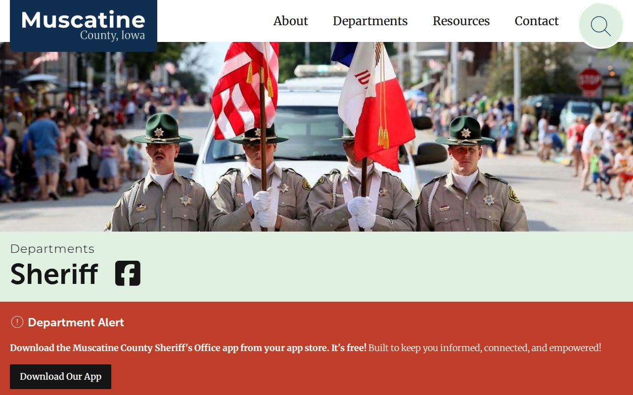 Muscatine County Sheriff's Office official information page